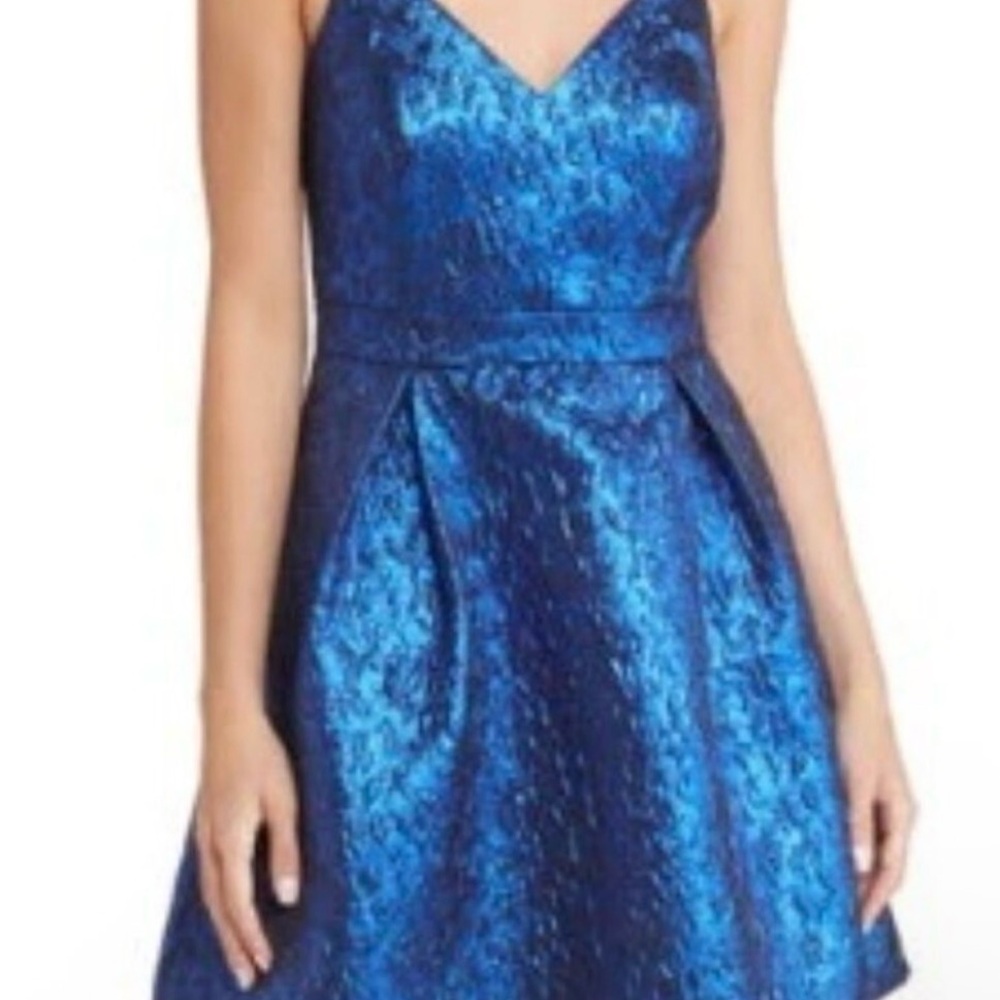 Lulu's Shimmering Sapphire A-Line Dress